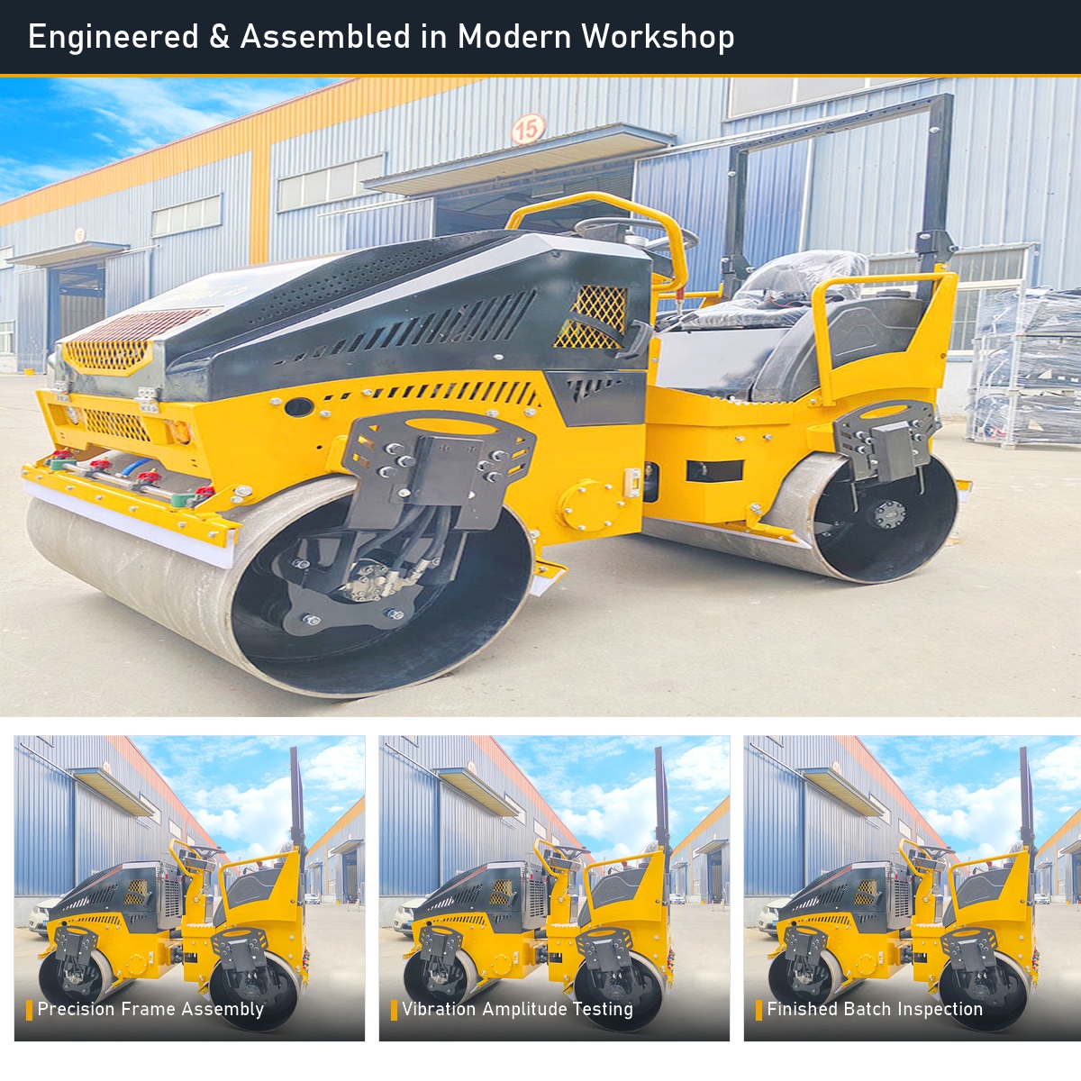 LHD-YL1100Plus road rollers in the Luhongda factory workshop