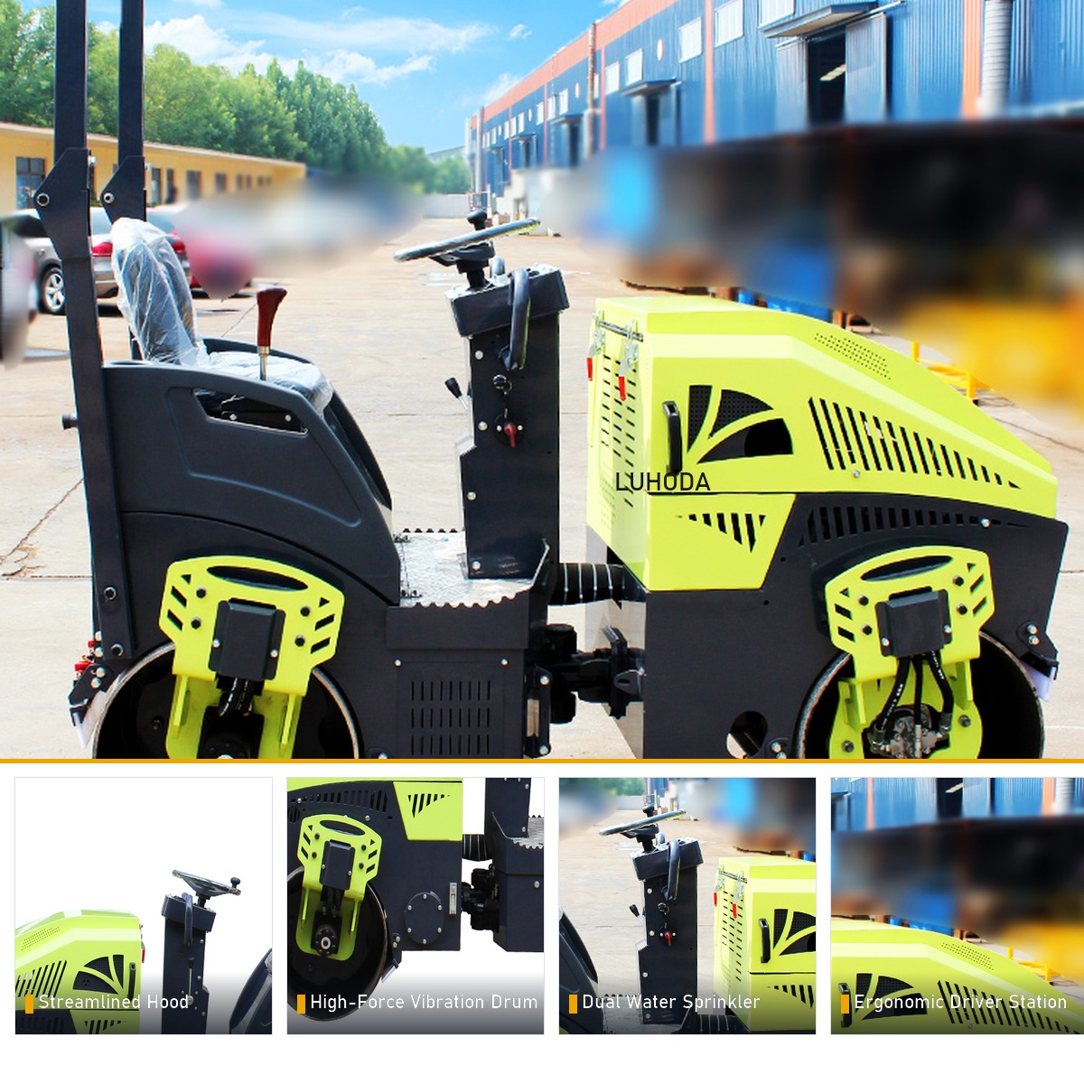 LHD-YL800Plus road roller key features and detail close-ups