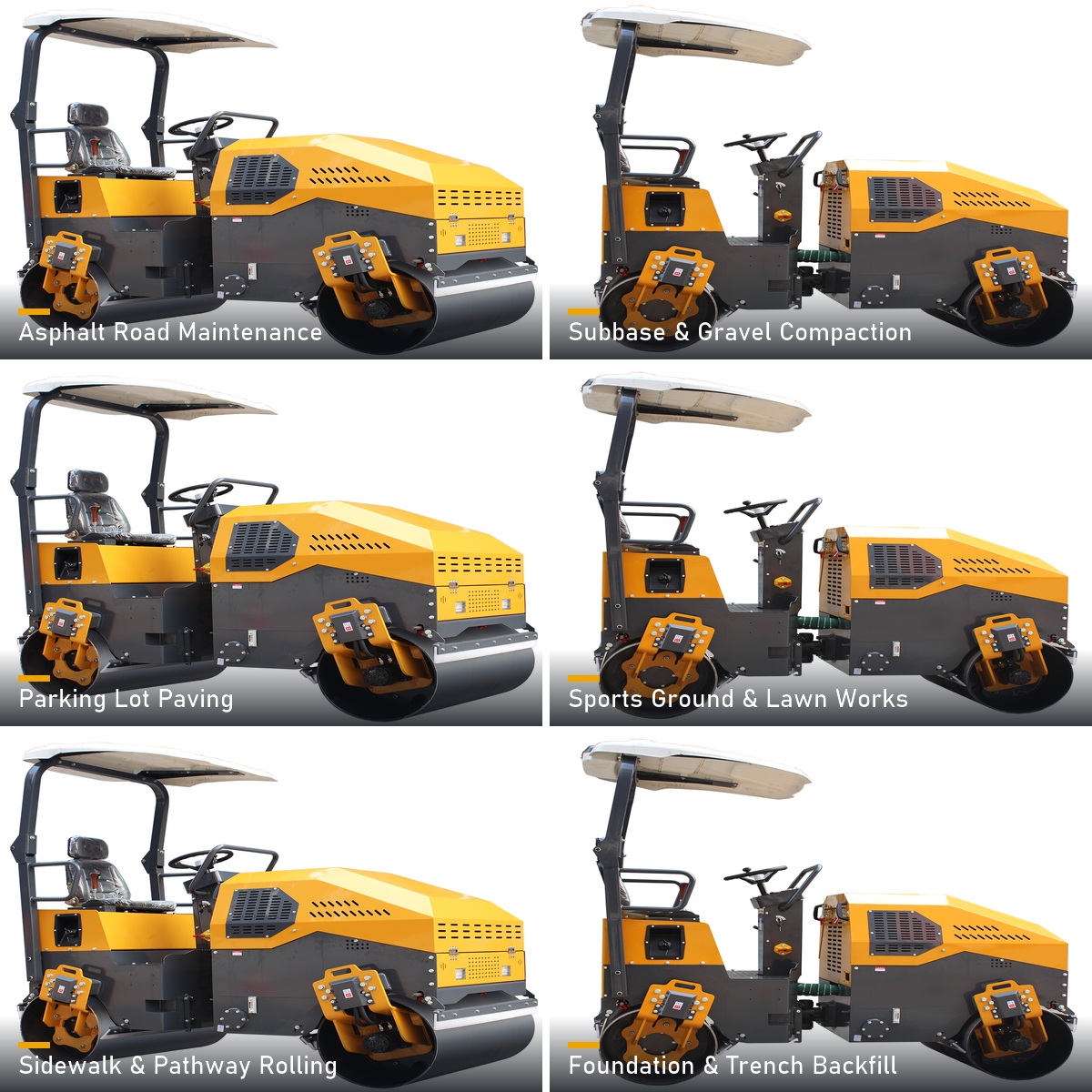 LHD-YL1100 EPA road roller working scenes across highway and site applications