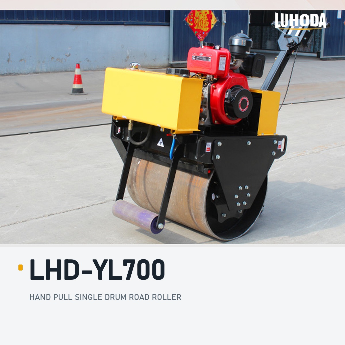 LHD-YL700 700 mm hand pull single drum road roller for asphalt and soil compaction