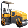 LHD-YL1100 EPA 1100mm ride-on tandem vibratory road roller with canopy and LUHODA branding, full machine in three-quarter view