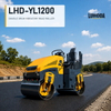 LHD-YL1200 double drum vibratory road roller standing on a newly paved asphalt road in a real construction environment