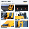 Close-up views of the LHD-YL1200 steel drum, water spray bar, hydraulic system, operator station, engine compartment and frame