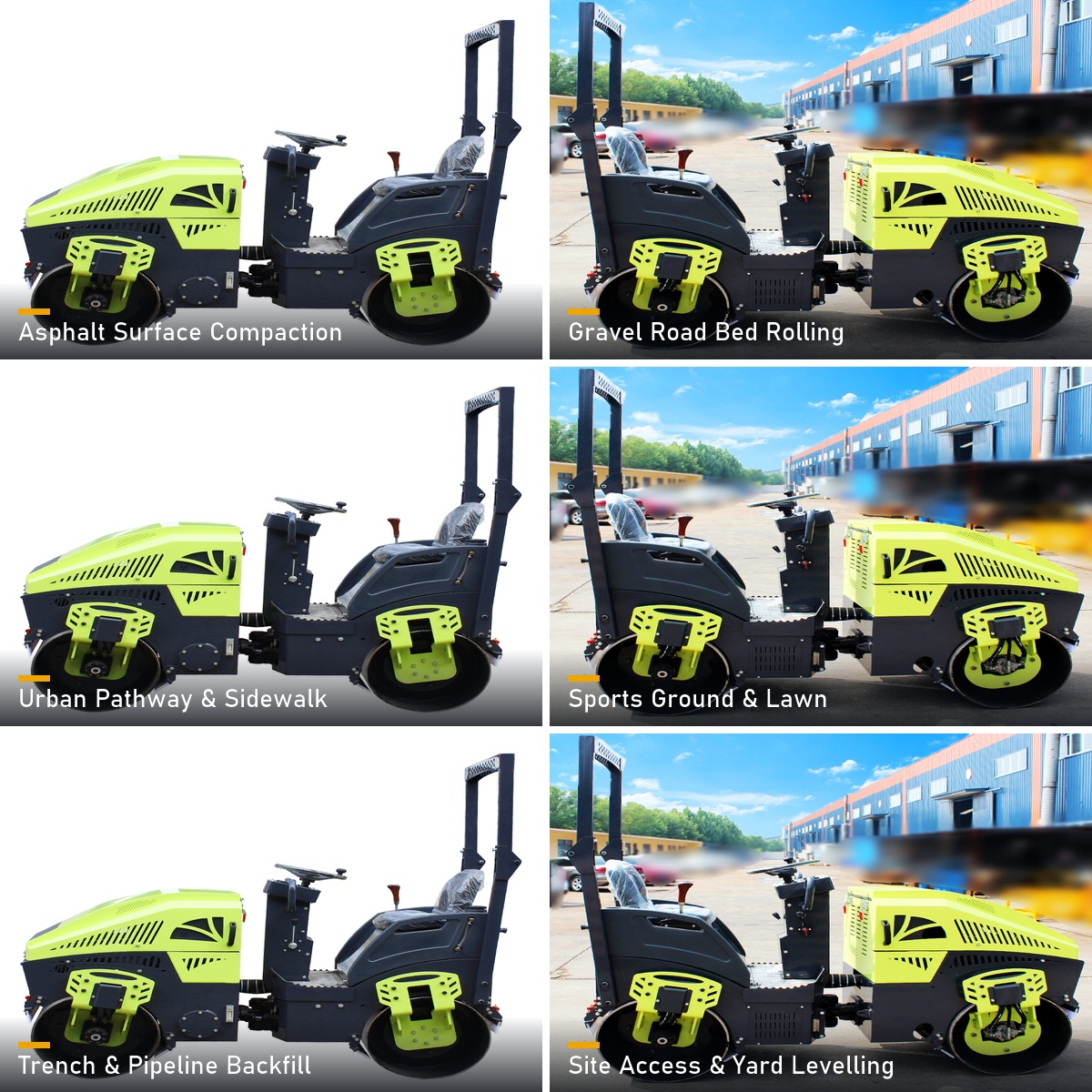 LHD-YL800Plus road roller working scenes across road and site applications