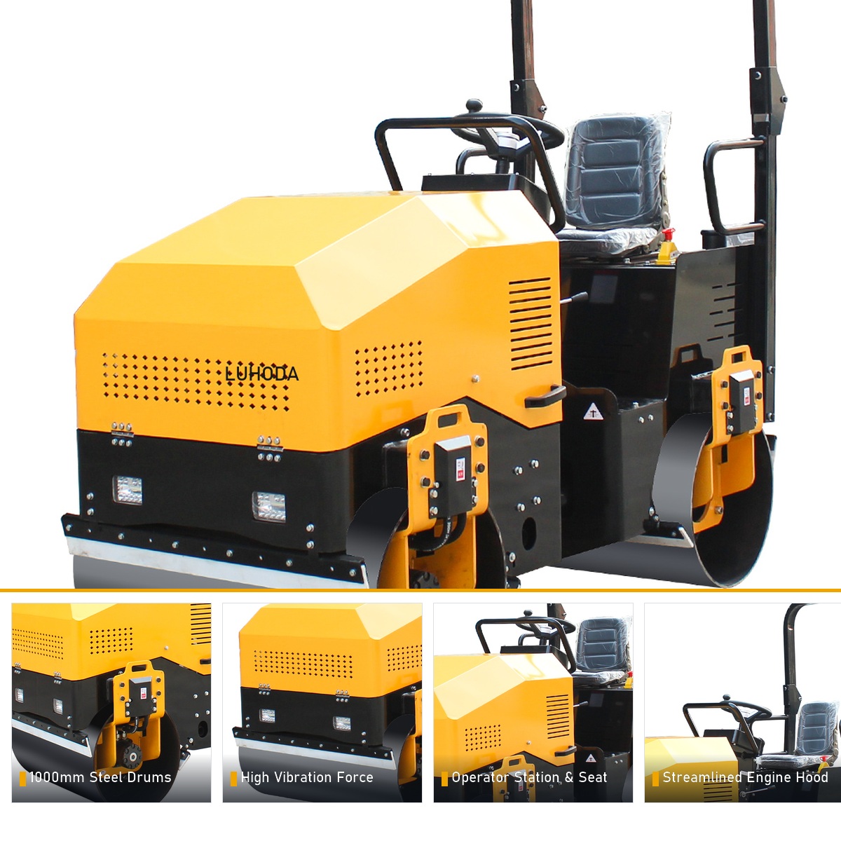 LHD-YL1000 road roller key features and detail close-ups