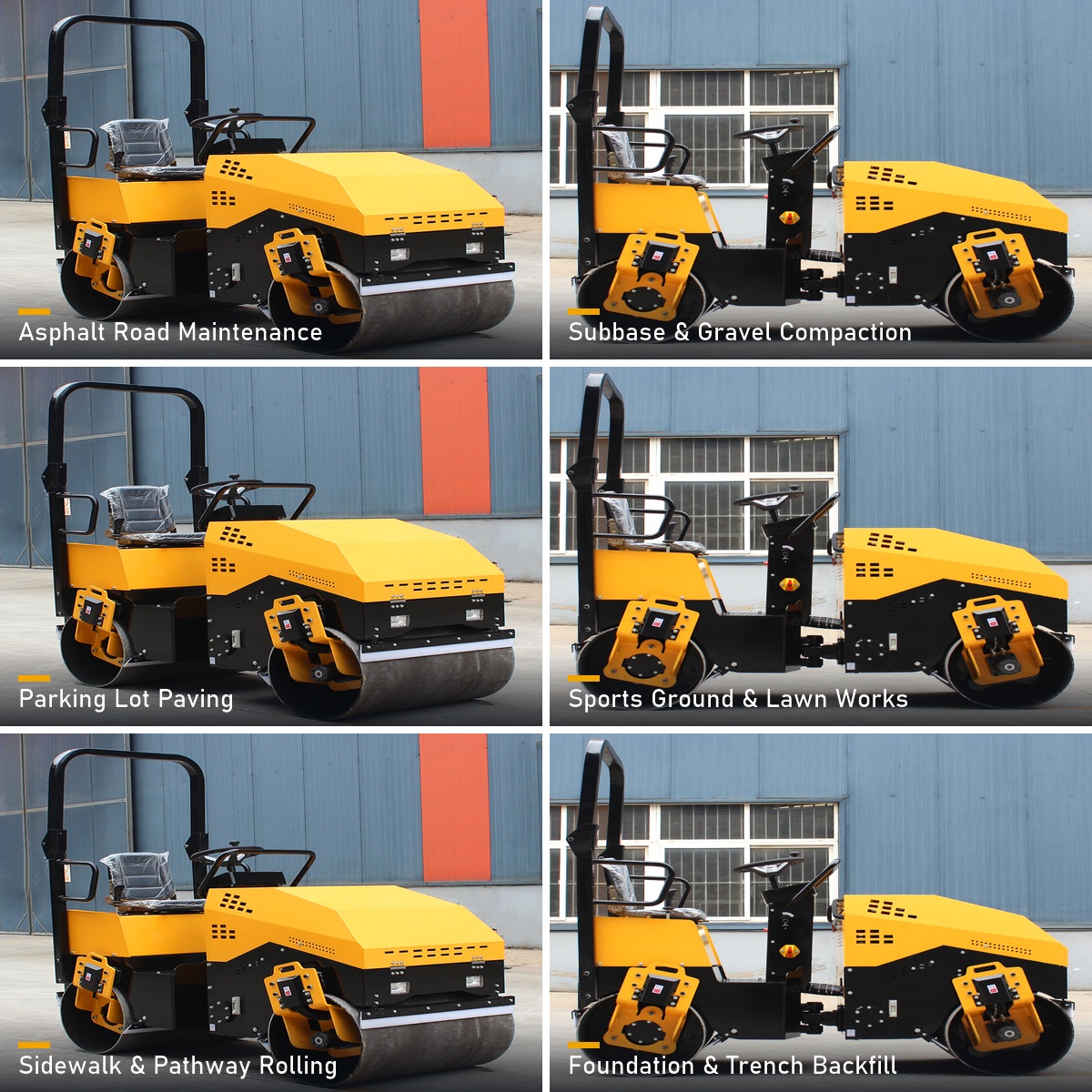 LHD-YL900 road roller working scenes across road and site applications